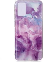 Voor Galaxy S20 + gekleurd tekenpatroon IMD-afwerking Soft TPU beschermhoes (paarse ster)