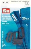 Prym 267 250 - Broek Rokhaken 20mm - haak sluiting voor rok of broek - 2 haken aannaaibaar - Zwart