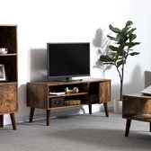 retro lowboard, tv-plank, tv-tafel, tv-meubel in de jaren 50/60 look, retro meubels voor je flatscreen, gameconsoles, woonkamer, kantoor, houtlook LTV09BX