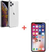 iPhone 11 Pro shockproof clear case + gratis screenprotector - tpu hoesje - transparante iPhone hoesje - hoesje goede bescherming iPhone