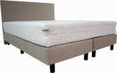 Bedworld Boxspring 200x220 cm met Matras - Luxe Hoofdbord - Gestoffeerd - Micropocketvering - Creme