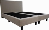 Bedworld Boxspring 120x200 - Twijfelaar - Massieve Box met Luxe Hoofdbord - Creme