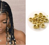 Haar kralen - hair beads - beads for braids - dreadlocks - beads - goudkleurig ringen 50 stuks
