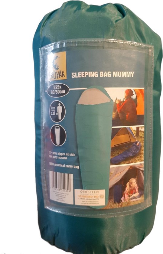 Froyak mummie slaapzak - kleur blauw - sleepingbag - slaapzak -.kampeer  slaapzak -... | bol.com