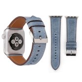 Voor Apple Watch Series 3 & 2 & 1 38mm frisse stijl polshorloge lederen band (blauw)