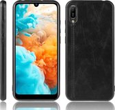 Voor Huawei Y6 Pro 2019 schokbestendig naaien koe patroon huid PC + PU + TPU Case (zwart)