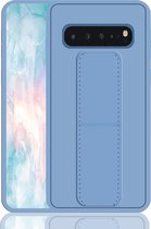Voor Galaxy S10e schokbestendige pc + TPU beschermhoes met polsband en houder (blauw)