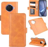 Voor OPPO ACE 2 Dual-side magnetische gesp horizontale flip lederen tas met houder & kaartsleuven & portemonnee (geel)