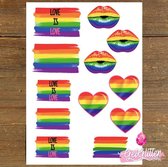 GetGlitterBaby - Plak Tattoos / Tijdelijke Tattoo Stickers - Pride Gaypride Regenboog Vlag
