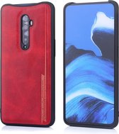 Voor OPPO Reno2 Diaobaolee schokbestendige PU + TPU beschermhoes (rood)