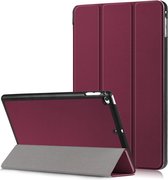 Custer Texture Horizontale Flip Leather Case voor iPad Mini 2019 & Mini 4, met drievoudige houder en slaap / waakfunctie (wijnrood)