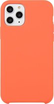 Voor iPhone 11 Pro Max Effen kleur Effen siliconen schokbestendig hoesje (oranjerood)