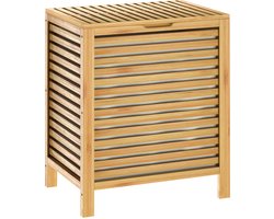 Casaria Wasmand - met Deksel 70L Wasbox met Uitneembare Waszak - Bamboe
