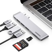 Ugreen 60560, Station d'accueil, USB 3.2 Gen 1 (3.1 Gen 1) Type-C, 100 W, Argent, MicroSD (TransFlash), SD, 10 Gbit/s