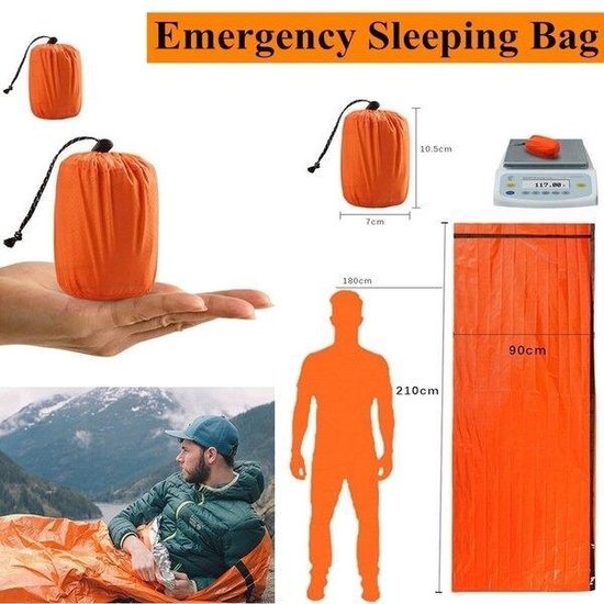 Lichtgewicht nood tent - noodtent - emergency survival shelter - 1 tot 2 personen - oranje