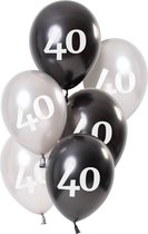 Folat - Ballonnen Glossy Black 40 Jaar (6 stuks)