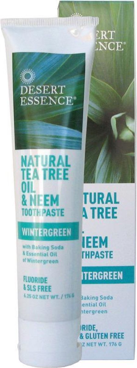 Desert Essence Tea Tree Oil Vegan Tandpasta met Neem - 5 stuks | Zonder fluoride en SLS, 115ml
