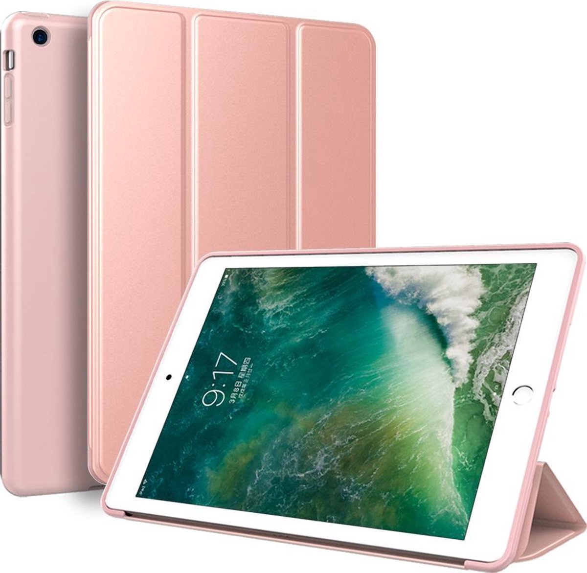 Apple iPad Air 1 & Air 2 - 9.7 inch (2013 & 2014) Hoes Roze - Tri Fold ...