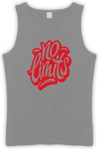 Grijze Tanktop met  " No Limits " print Rood size L