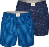 Phil & Co 2-Pack Wijde Boxershorts Heren Design06 - Maat  M - Losse boxershort heren