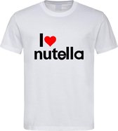 Wit T-shirt met “ I love Nutella “ maat S