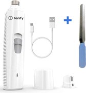 Tenify Elektrische Nagel Vijl Voor Huisdieren + Extra Nagelvijl - Nagelknipper Hond Kat - Knipper - Schaar - Trimmer - Oplaadbaar - Draadloos - Diamant Vijlkop - Honden/Katten/Dieren - Wit
