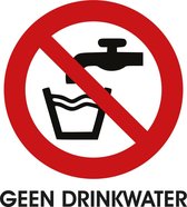 Geen Drinkwater - sticker - 1 vel met 4 stickers van 5x5cm