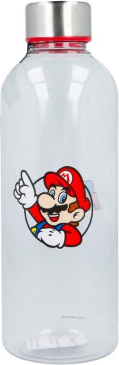 Super Mario grote drinkfles - Waterfles - 850 ml - 22 cm - Plastiek