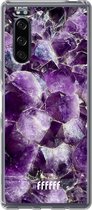 Sony Xperia 5 II Hoesje Transparant TPU Case - Purple Geode #ffffff