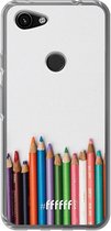 6F hoesje - geschikt voor Google Pixel 3a -  Transparant TPU Case - Pencils #ffffff