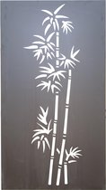 Wanddecoratie wandplaat metaal voor indoor en outdoor (bamboe) groot bruin cortenstaal 104 x 55 cm