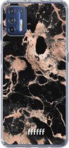 6F hoesje - geschikt voor Motorola Moto G9 Plus -  Transparant TPU Case - Rose Gold Marble #ffffff