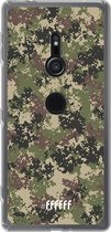 6F hoesje - geschikt voor Sony Xperia XZ2 -  Transparant TPU Case - Digital Camouflage #ffffff