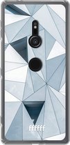 6F hoesje - geschikt voor Sony Xperia XZ2 -  Transparant TPU Case - Mirrored Polygon #ffffff