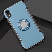 Apple iPhone XR Hoesje - Mobigear - Armor Ring Serie - Hard Kunststof Backcover - Blauw - Hoesje Geschikt Voor Apple iPhone XR