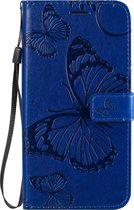 Motorola Moto G8 Power Hoesje - Mobigear - Butterfly Serie - Kunstlederen Bookcase - Blauw - Hoesje Geschikt Voor Motorola Moto G8 Power