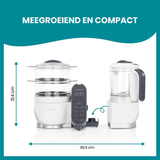 Keukenrobot Babymoov Nutribaby - Industrieel Grijs van Merkloos — afbeelding 4