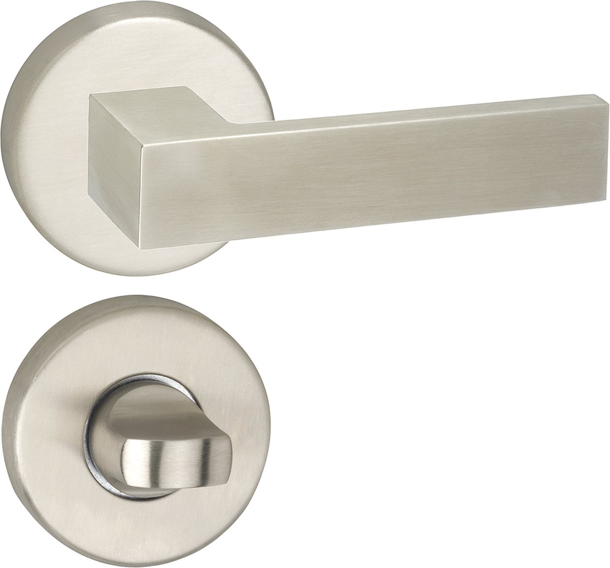 Deurkruk - Impresso Luton - Voor binnen - Rond met rond Toiletrozet - RVS - 2 stuks