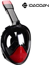 Duikmasker Zwart Rood | Full face Duikbril met Snorkel | Snorkelset Zwart Rood - Snorkelmasker | Inc. GoPro aansluiting | Snorkelset | Maat S/M