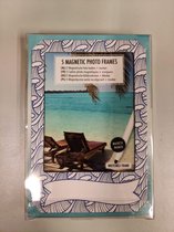 Magnetische koelkast Foto-frames - Vinyl blauwe golfjes - 6-delig