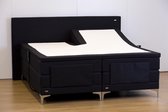 TipTopBedden - Elektrische Boxspring KING | 160x200 | incl. hoofdbord, matras en topper | Zwart