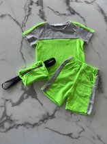 Baby set, Jongens set, Sport set, 3 delig jongens sport setje Lime groen in de maten 80 t/m 128
