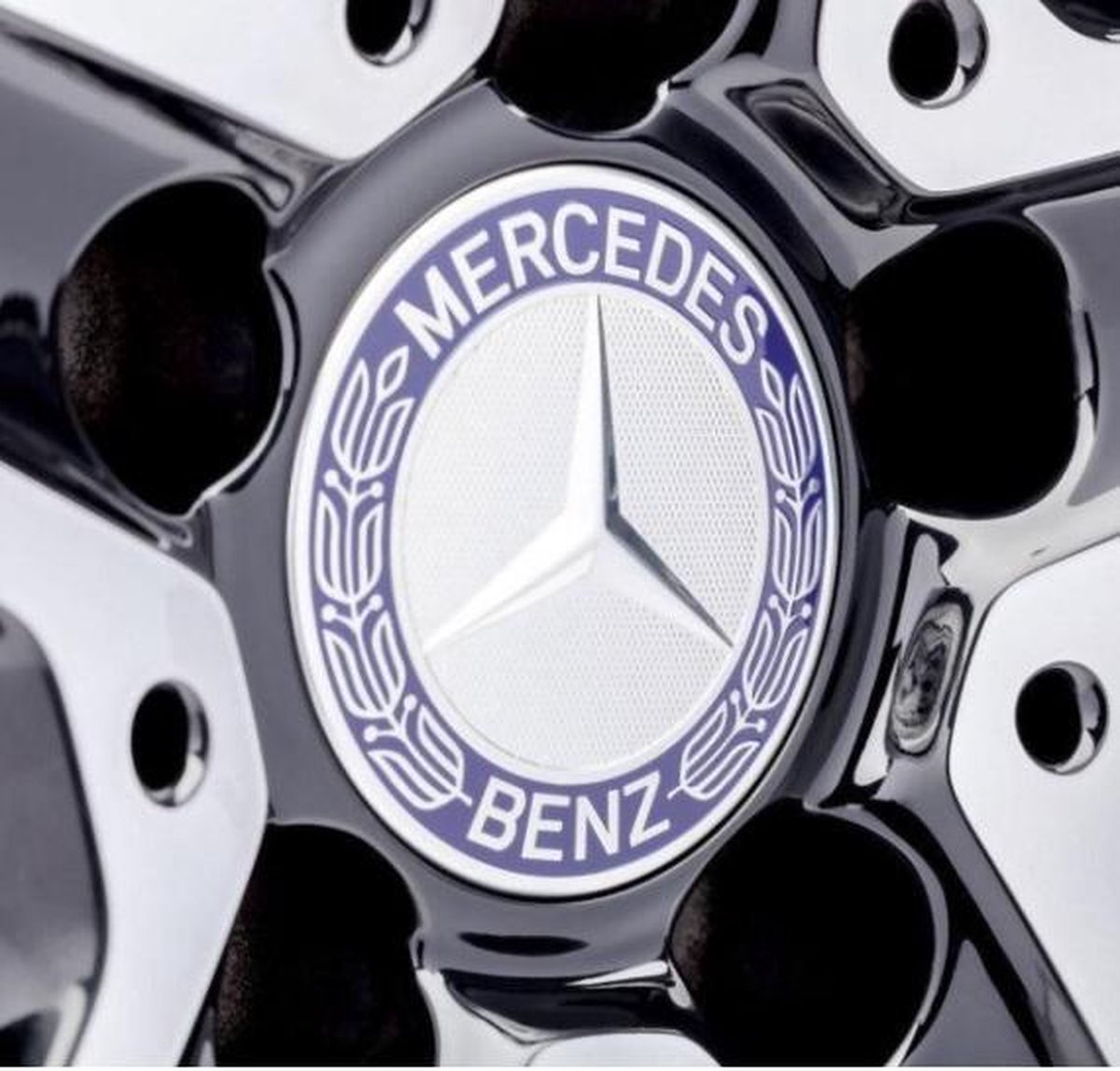 Originele Mercedes naafdoppen krans blauw 76mm OEM product B66470120 Naafdoppen -Naafkappen - Velgen - naafkappen naafkapjes wieldop originele velgen MB