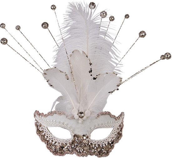 CARNIVAL TOYS - Luxe wit glitter masker voor vrouwen - Maskers > Venetiaanse  maskers | bol.com