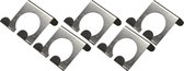 Deurkapstok set van 5 stuks | RVS | Deurdikte 20mm | Dubbele Deurhaak | Handdoekhouder Deurhanger