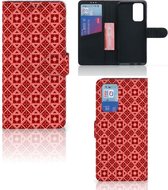 Coque Téléphone OnePlus 9 Pro PU Premium Housse pour Batik Rouge