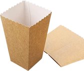 John Altman - 10x Popcorn Beker / Bakjes - Kraft - Papier - Karton - Traktatie - DIY - Kinderfeestje - Huwelijk - thuis bioscoop - hoogte 13.6cm  Maat