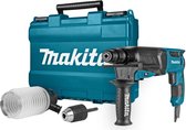 Makita HR2630X2 SDS-plus Combihamer incl. snelspanboorkop & stofafzuigset in koffer - 800W - 2,4J