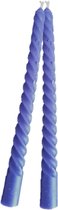 10 gedraaide dinerkaarsen | lila/paars | smalle diameter 1.7cm | twisted candles