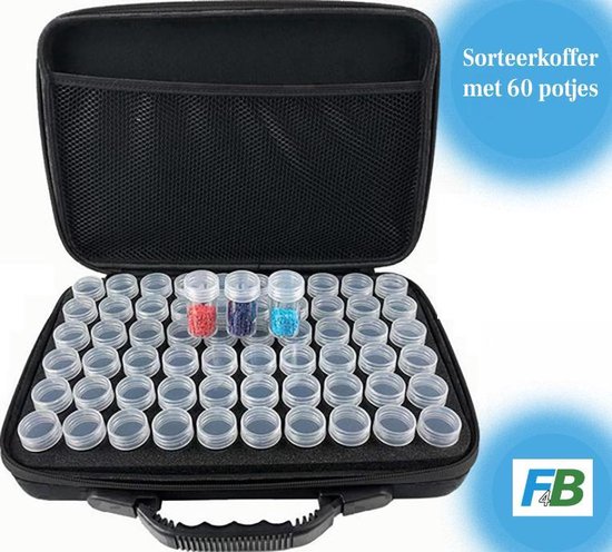 Boîte de rangement pour peinture F4B Diamond 60 Pots Zwart | Boîte de tri |  Coffre de... | bol.com